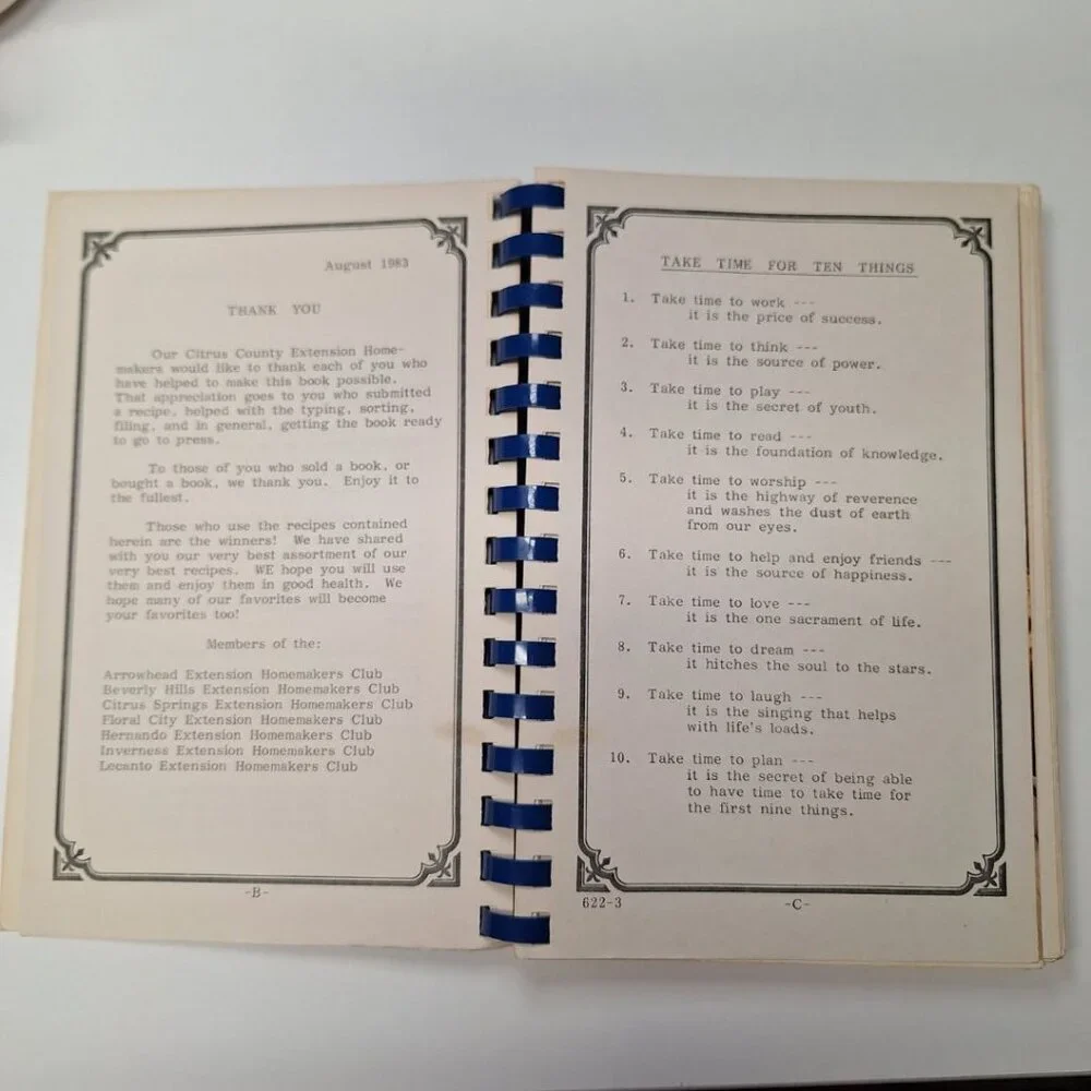 Sunshine Dill Pickles Cook Book Vintage 1983 Citrus‎ County Inverness Florida